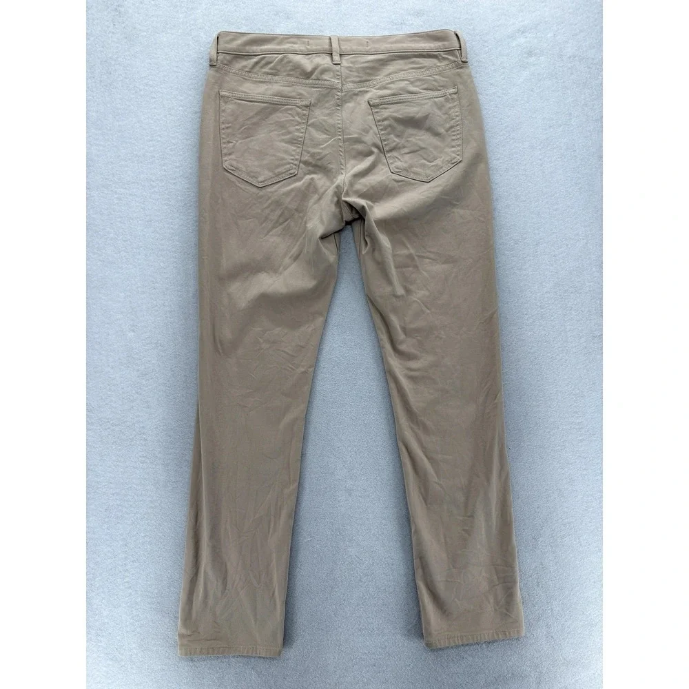 Banana Republic Traveler Pants Mens 33x32 Beige Slim Fit Stretch Khaki 5-Pocket